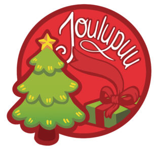 Joulupuukeräyksen logo, jossa on joulukuusi ja lahjapaketti.