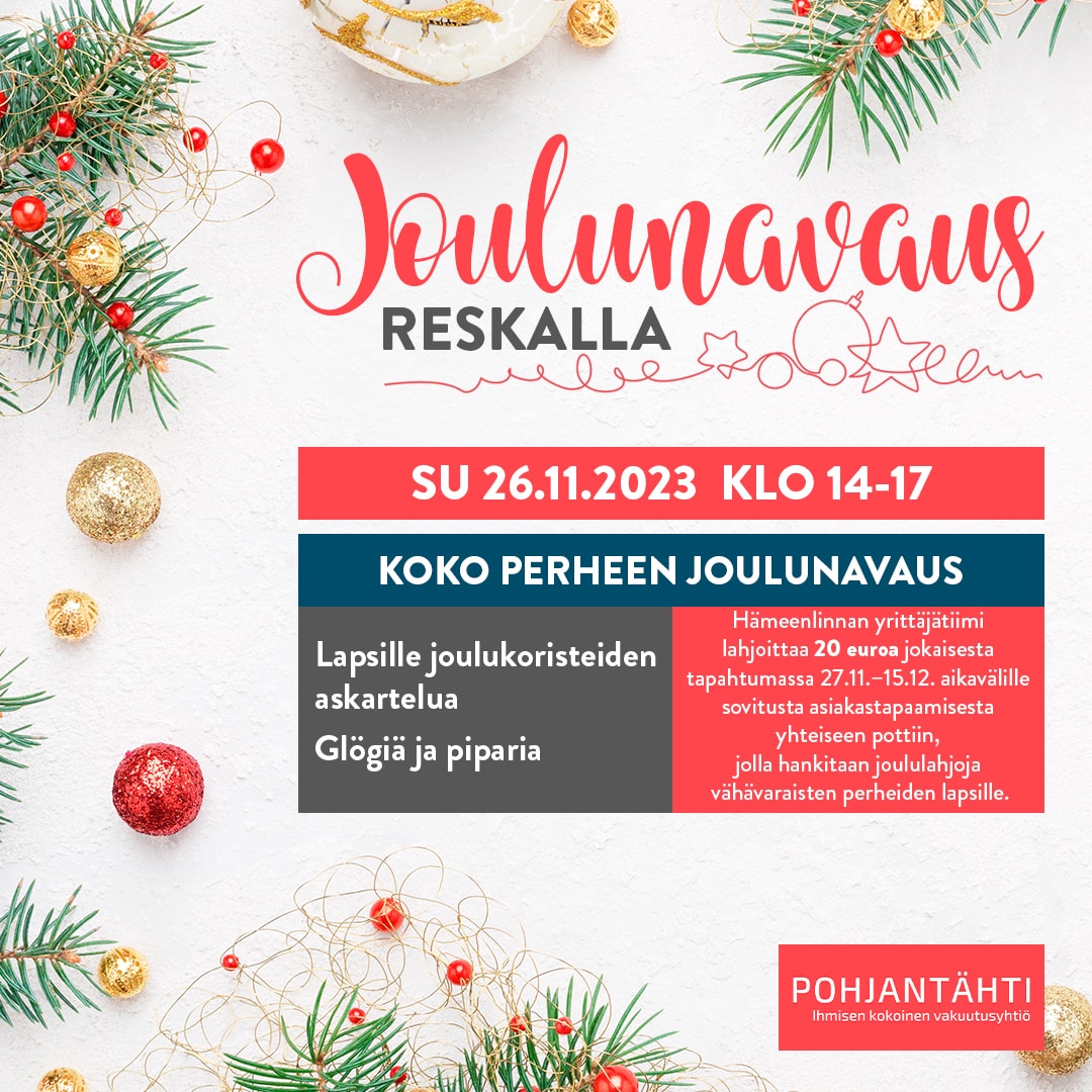 Pohjantähden Hämeenlinnan Reskan konttorin joulunavaus 2023